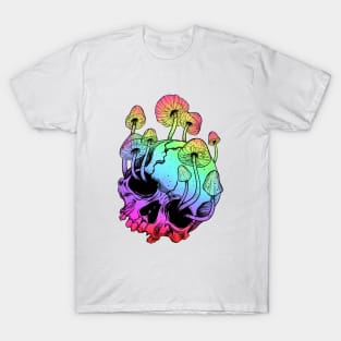 Overgrown skull. Mushrooms. Death - Life T-Shirt